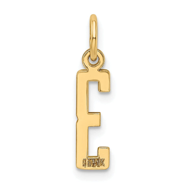 Lovely Rita's Pendants & Charms 14K Yellow Gold Polished Finish Small Size Elongated Shape Number 3 Charm Pendant