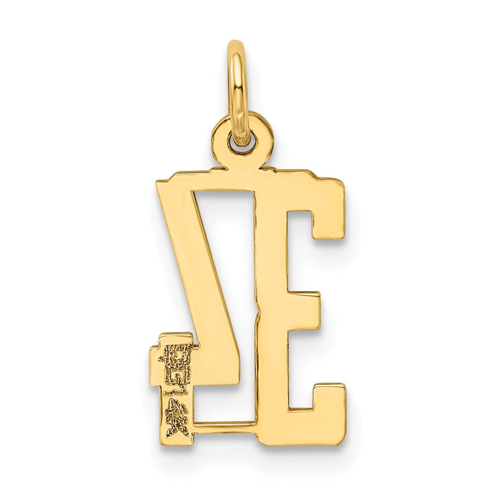 Lovely Rita's Pendants & Charms 14K Yellow Gold Polished Finish Small Size Elongated Shape Number 34 Charm Pendant