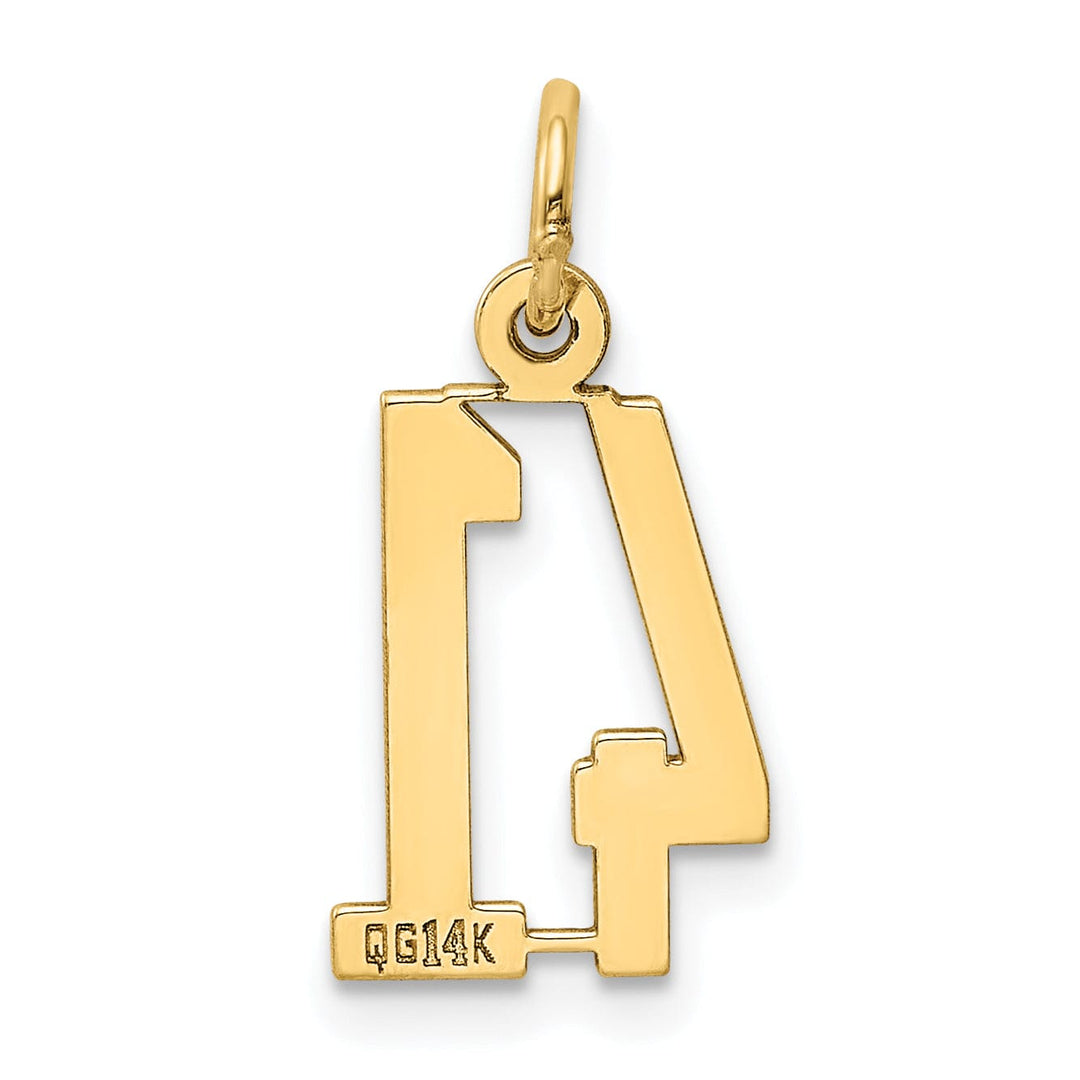 Lovely Rita's Pendants & Charms 14K Yellow Gold Polished Finish Small Size Elongated Shape Number 41 Charm Pendant