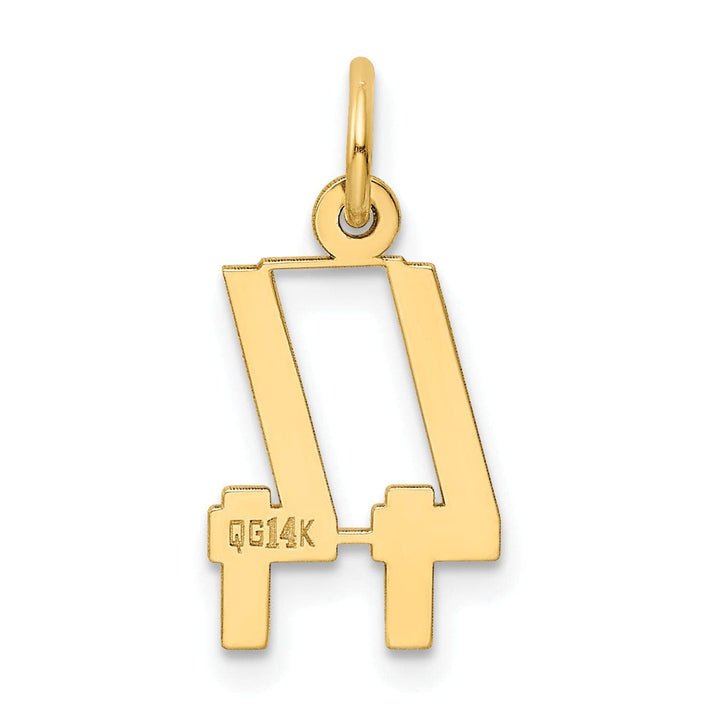 Lovely Rita's Pendants & Charms 14K Yellow Gold Polished Finish Small Size Elongated Shape Number 44 Charm Pendant