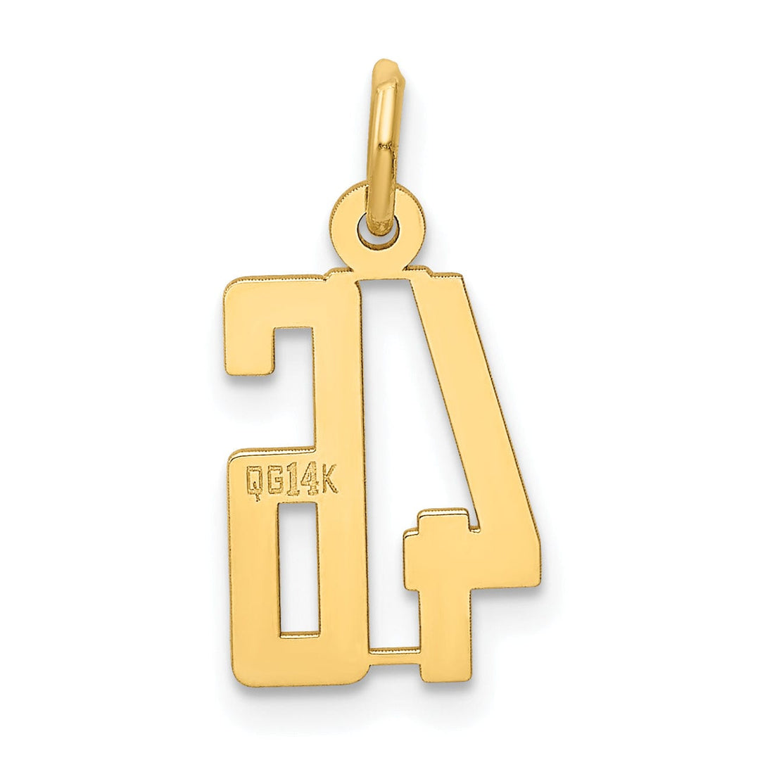 Lovely Rita's Pendants & Charms 14K Yellow Gold Polished Finish Small Size Elongated Shape Number 46 Charm Pendant