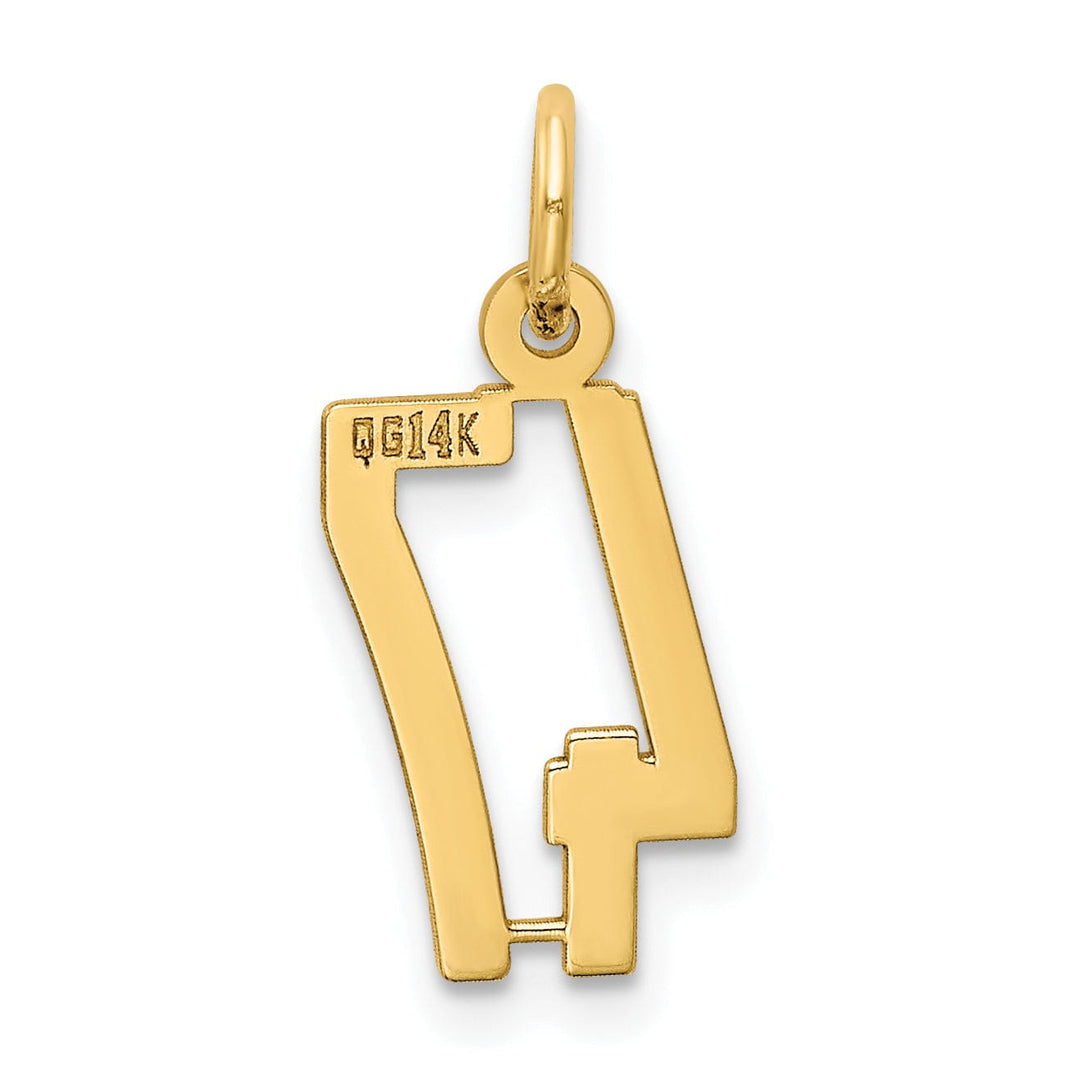 Lovely Rita's Pendants & Charms 14K Yellow Gold Polished Finish Small Size Elongated Shape Number 47 Charm Pendant
