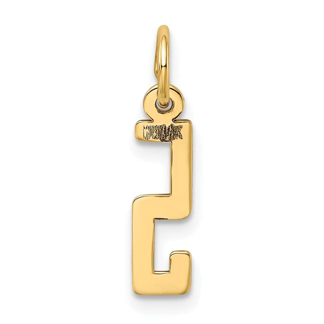 Lovely Rita's Pendants & Charms 14K Yellow Gold Polished Finish Small Size Elongated Shape Number 5 Charm Pendant