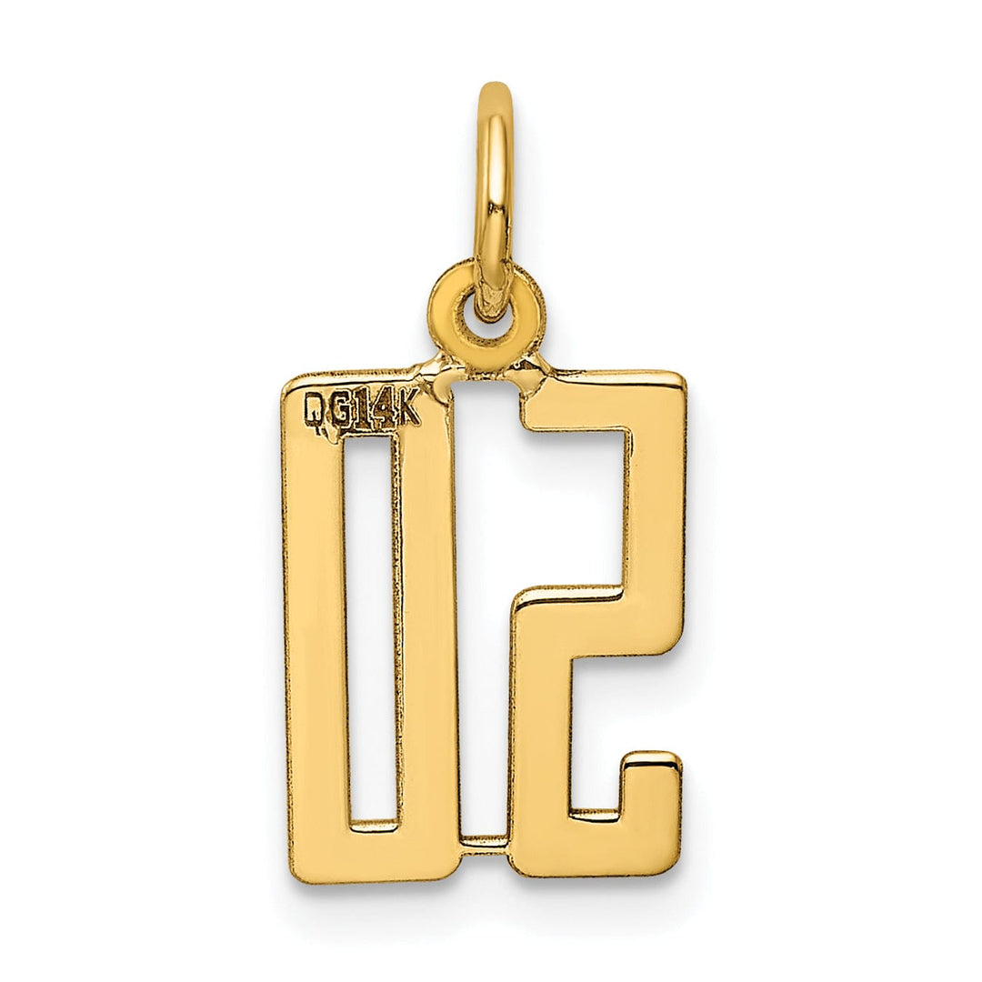 Lovely Rita's Pendants & Charms 14K Yellow Gold Polished Finish Small Size Elongated Shape Number 50 Charm Pendant