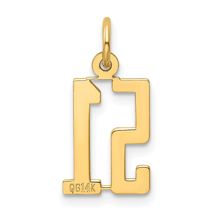 Lovely Rita's Pendants & Charms 14K Yellow Gold Polished Finish Small Size Elongated Shape Number 51 Charm Pendant