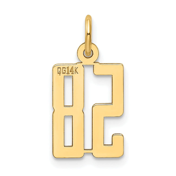 Lovely Rita's Pendants & Charms 14K Yellow Gold Polished Finish Small Size Elongated Shape Number 58 Charm Pendant