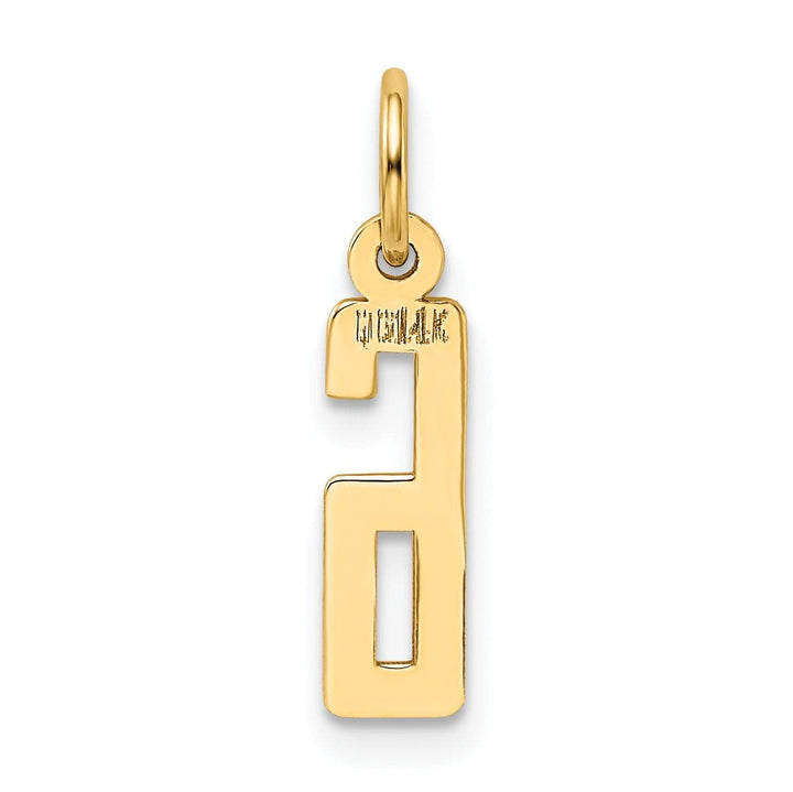 Lovely Rita's Pendants & Charms 14K Yellow Gold Polished Finish Small Size Elongated Shape Number 6 Charm Pendant
