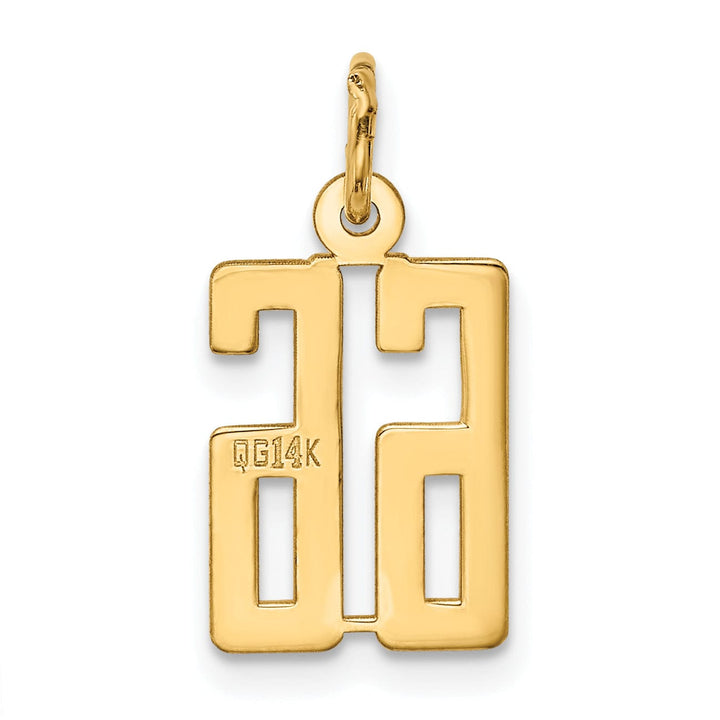 Lovely Rita's Pendants & Charms 14K Yellow Gold Polished Finish Small Size Elongated Shape Number 66 Charm Pendant