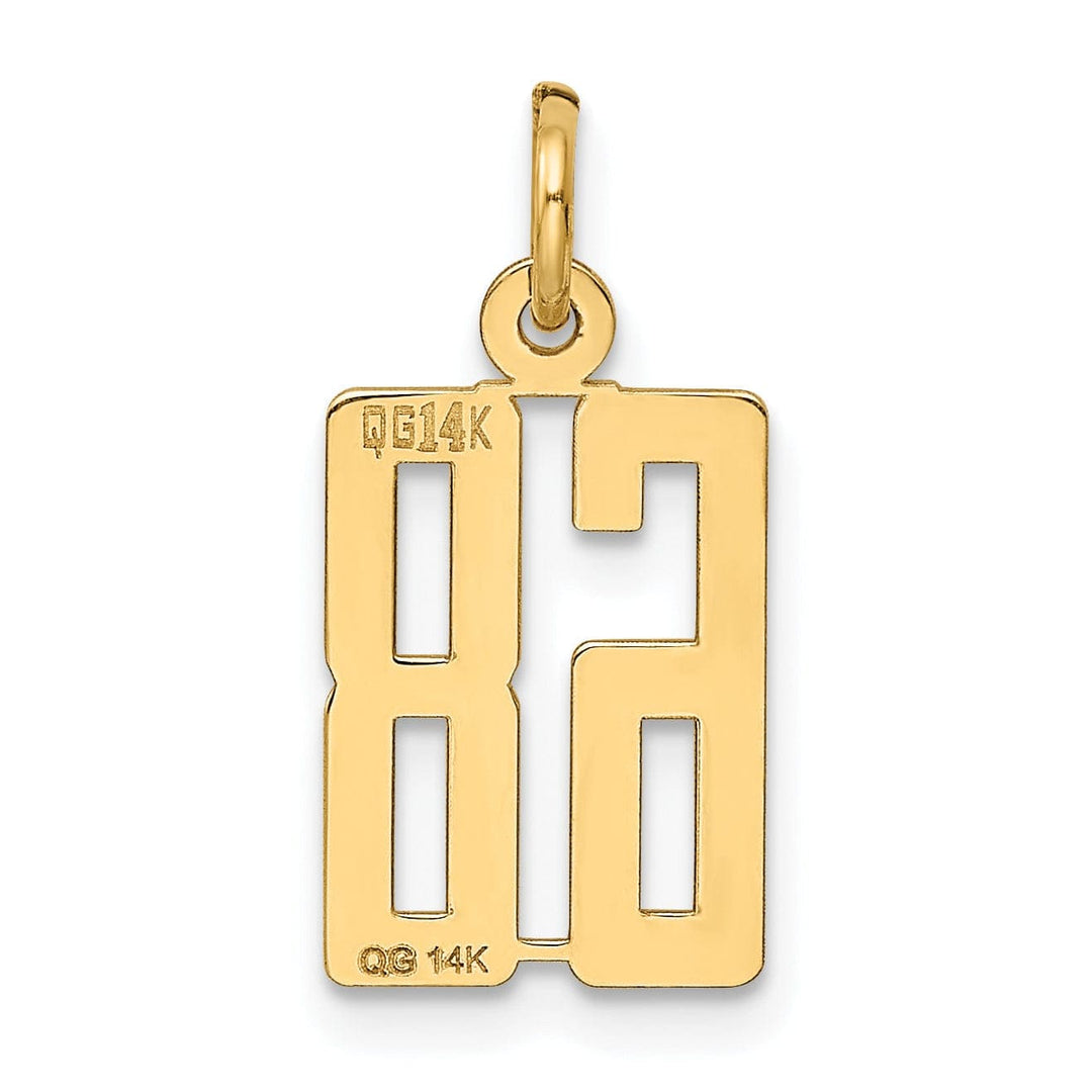 Lovely Rita's Pendants & Charms 14K Yellow Gold Polished Finish Small Size Elongated Shape Number 68 Charm Pendant