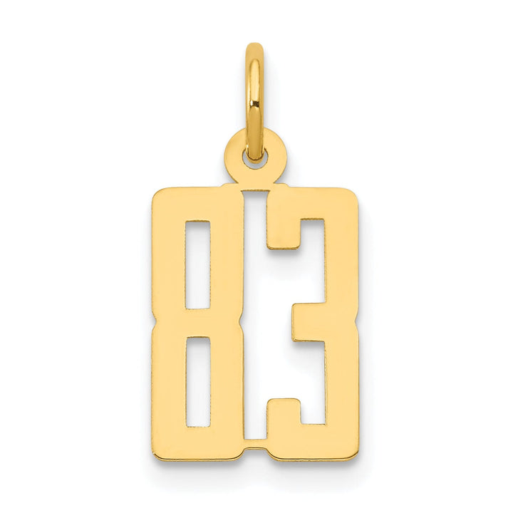 Lovely Rita's Pendants & Charms 14K Yellow Gold Polished Finish Small Size Elongated Shape Number 83 Charm Pendant