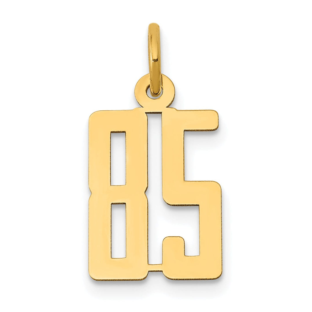 Lovely Rita's Pendants & Charms 14K Yellow Gold Polished Finish Small Size Elongated Shape Number 85 Charm Pendant