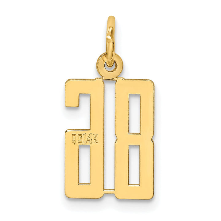 Lovely Rita's Pendants & Charms 14K Yellow Gold Polished Finish Small Size Elongated Shape Number 86 Charm Pendant