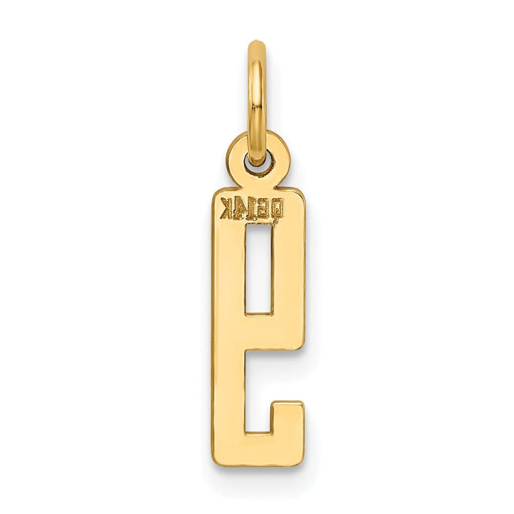 Lovely Rita's Pendants & Charms 14K Yellow Gold Polished Finish Small Size Elongated Shape Number 9 Charm Pendant