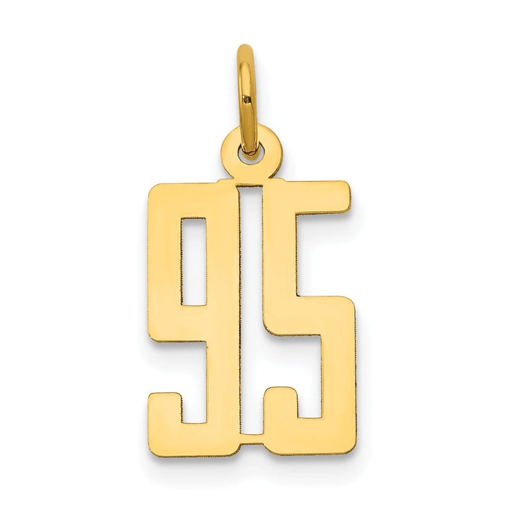 Lovely Rita's Pendants & Charms 14K Yellow Gold Polished Finish Small Size Elongated Shape Number 95 Charm Pendant