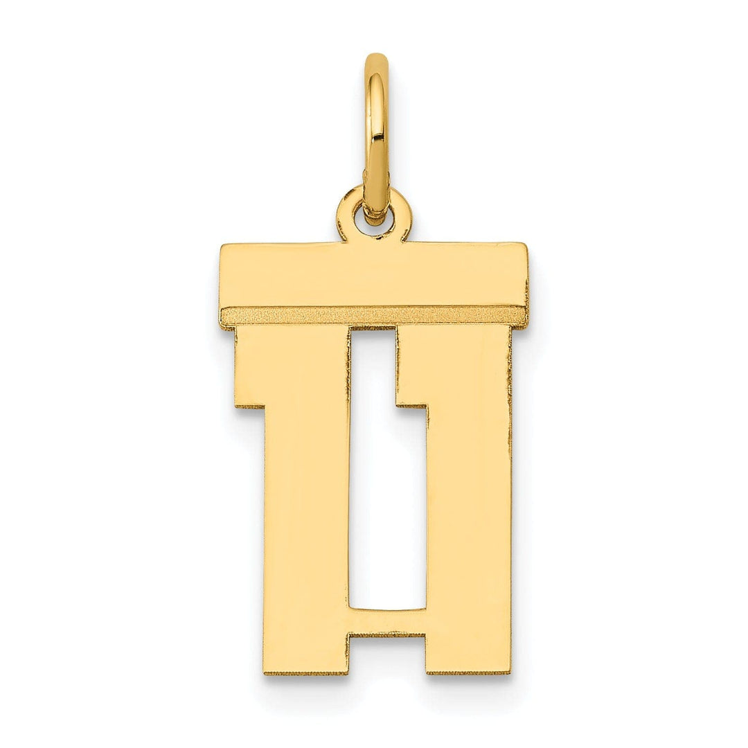 Lovely Rita's Pendants & Charms 14k Yellow Gold Polished Finish Small Size Number 11 Charm Pendant