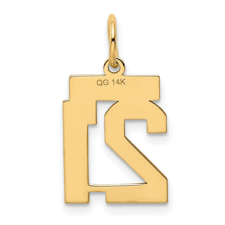 Lovely Rita's Pendants & Charms 14k Yellow Gold Polished Finish Small Size Number 21 Charm Pendant