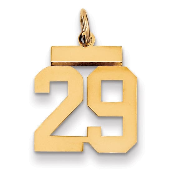 Lovely Rita's Pendants & Charms 14k Yellow Gold Polished Finish Small Size Number 29 Charm Pendant