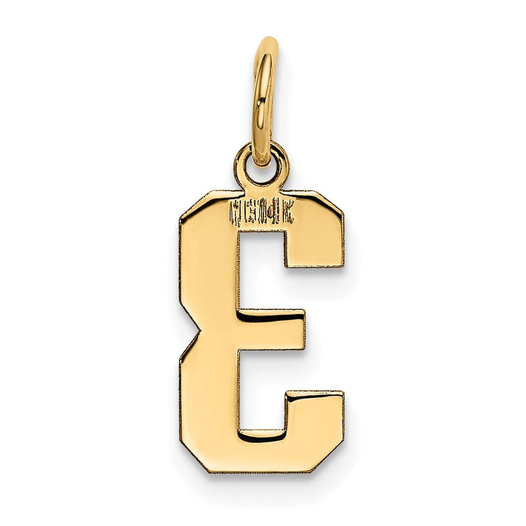 Lovely Rita's Pendants & Charms 14k Yellow Gold Polished Finish Small Size Number 3 Charm Pendant