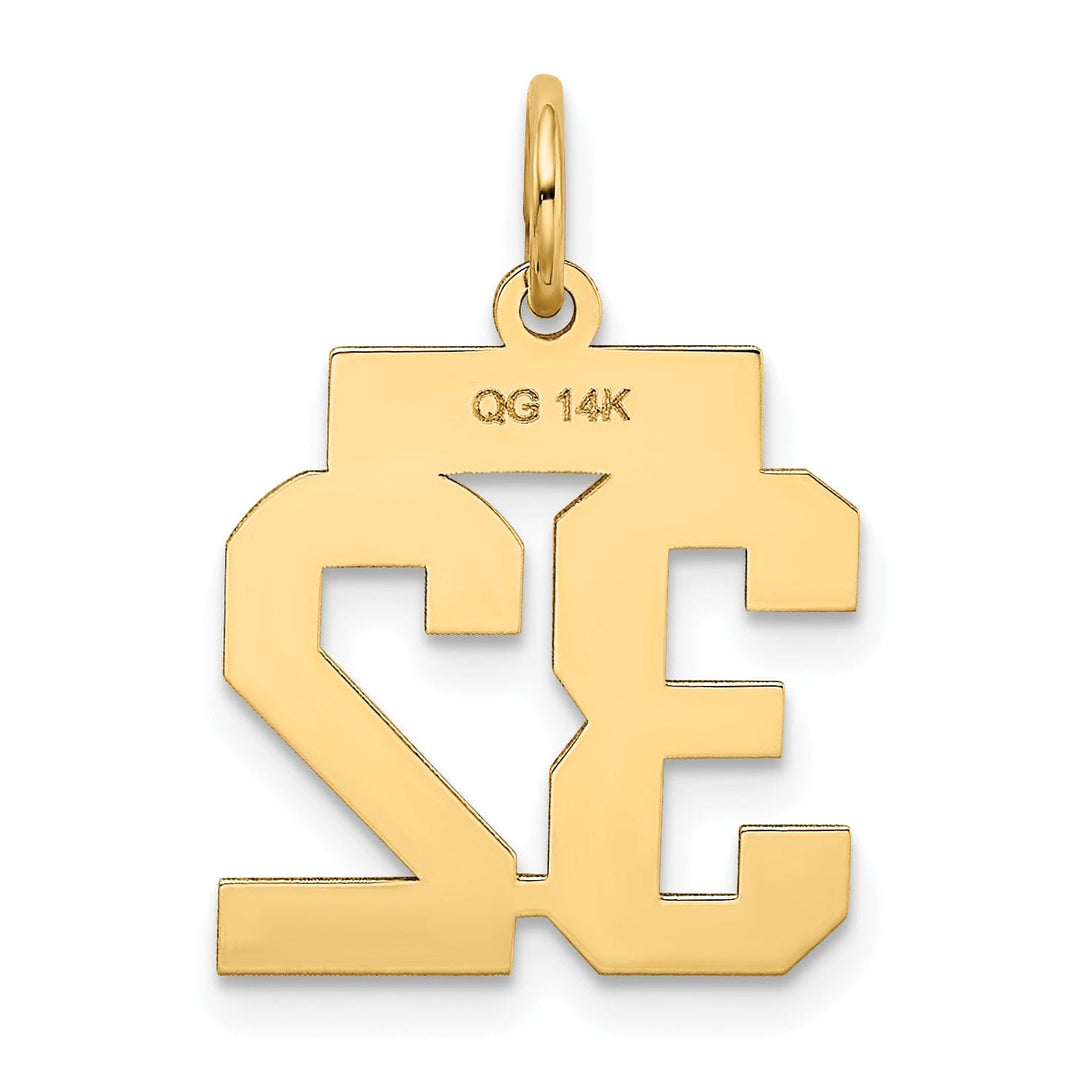 Lovely Rita's Pendants & Charms 14k Yellow Gold Polished Finish Small Size Number 32 Charm Pendant