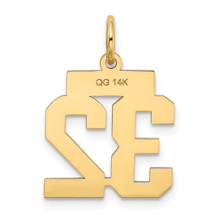 Lovely Rita's Pendants & Charms 14k Yellow Gold Polished Finish Small Size Number 32 Charm Pendant