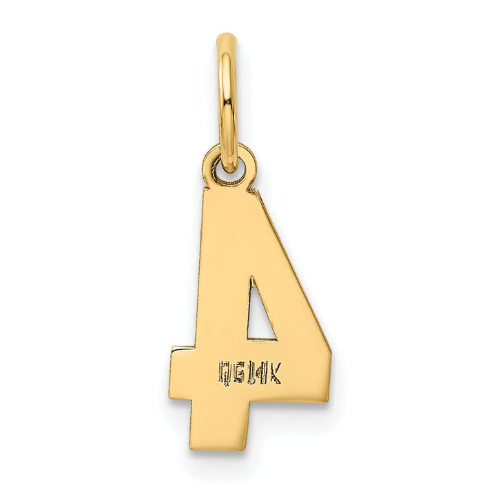 Lovely Rita's Pendants & Charms 14k Yellow Gold Polished Finish Small Size Number 4 Charm Pendant