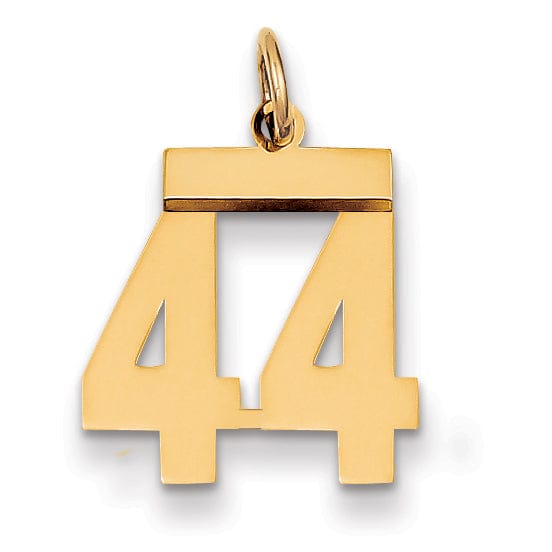 Lovely Rita's Pendants & Charms 14k Yellow Gold Polished Finish Small Size Number 44 Charm Pendant