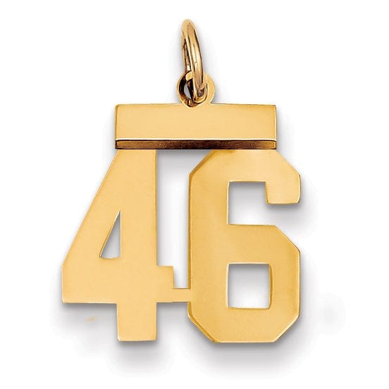 Lovely Rita's Pendants & Charms 14k Yellow Gold Polished Finish Small Size Number 46 Charm Pendant
