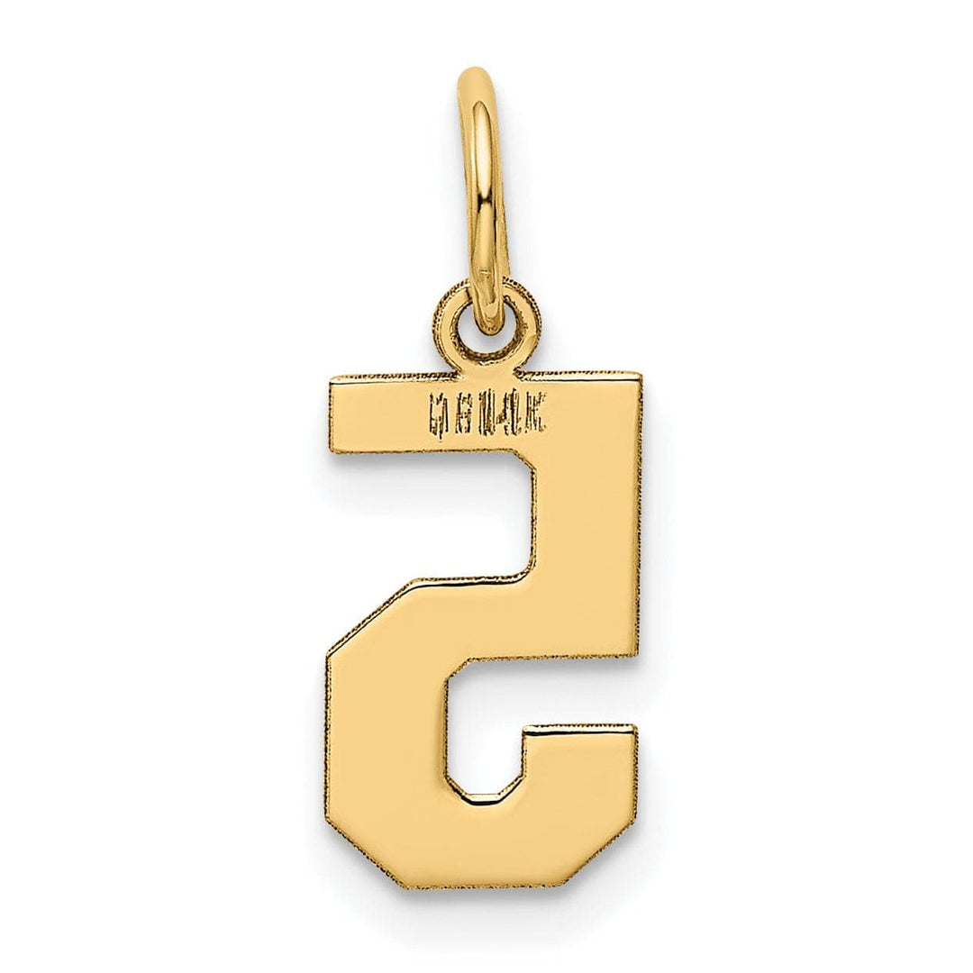 Lovely Rita's Pendants & Charms 14k Yellow Gold Polished Finish Small Size Number 5 Charm Pendant