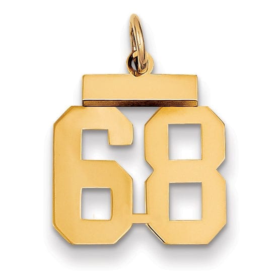 Lovely Rita's Pendants & Charms 14k Yellow Gold Polished Finish Small Size Number 68 Charm Pendant