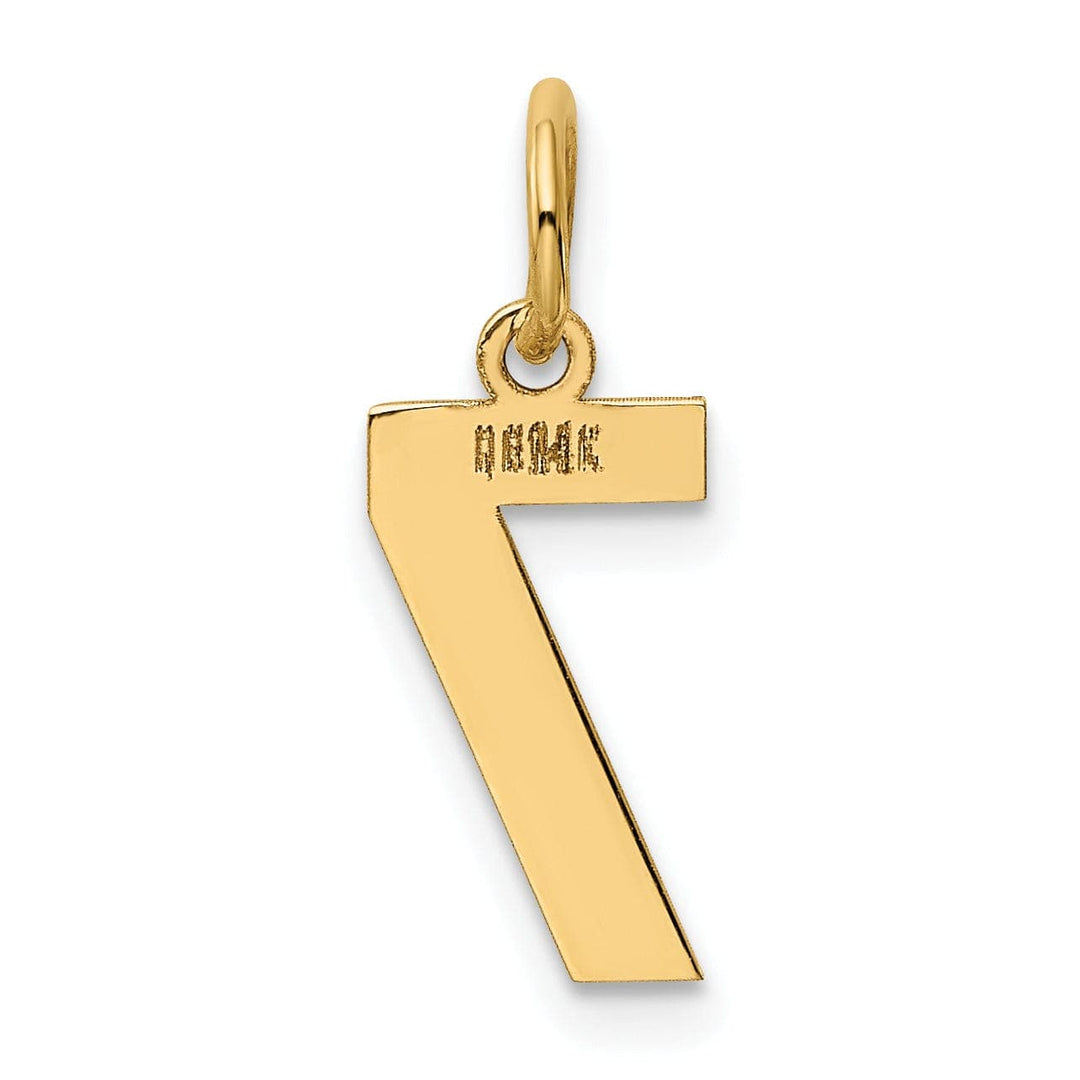 Lovely Rita's Pendants & Charms 14k Yellow Gold Polished Finish Small Size Number 7 Charm Pendant