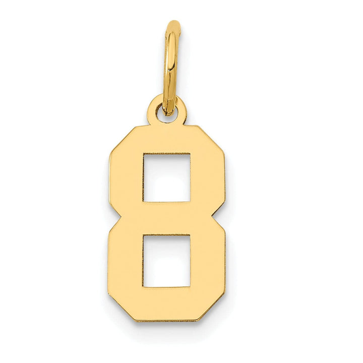 Lovely Rita's Pendants & Charms 14k Yellow Gold Polished Finish Small Size Number 8 Charm Pendant
