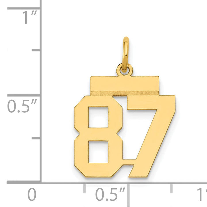 Lovely Rita's Pendants & Charms 14k Yellow Gold Polished Finish Small Size Number 87 Charm Pendant