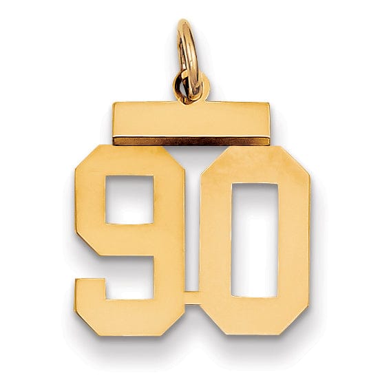 Lovely Rita's Pendants & Charms 14k Yellow Gold Polished Finish Small Size Number 90 Charm Pendant