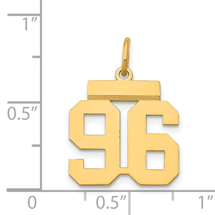 Lovely Rita's Pendants & Charms 14k Yellow Gold Polished Finish Small Size Number 96 Charm Pendant