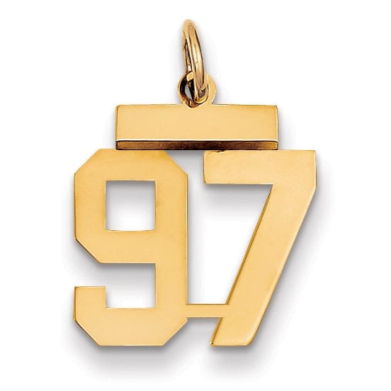 Lovely Rita's Pendants & Charms 14k Yellow Gold Polished Finish Small Size Number 97 Charm Pendant