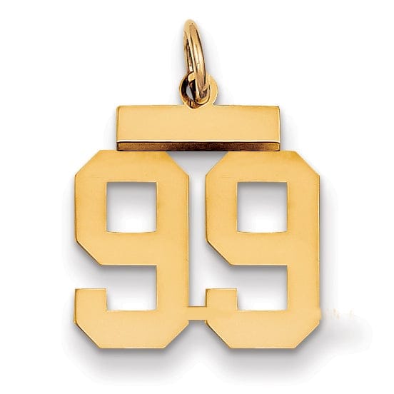 Lovely Rita's Pendants & Charms 14k Yellow Gold Polished Finish Small Size Number 99 Charm Pendant