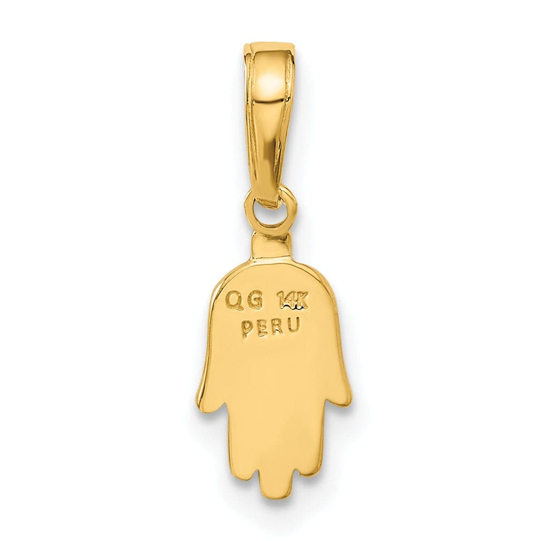 Lovely Rita's Pendants & Charms 14K Yellow Gold Polished Finish Small Solid Hamsa Charm Pendant