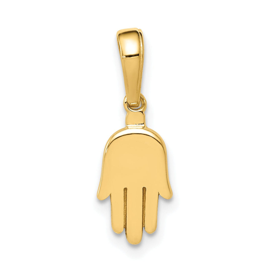 Lovely Rita's Pendants & Charms 14K Yellow Gold Polished Finish Small Solid Hamsa Charm Pendant