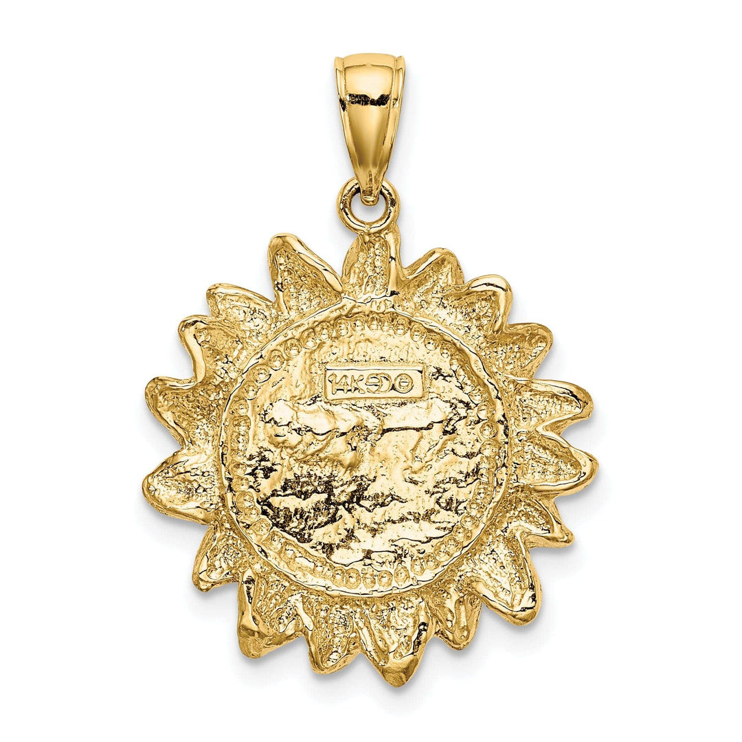 Lovely Rita's Pendants & Charms 14K Yellow Gold Polished Finish Smiling Sun Face Charm Pendant