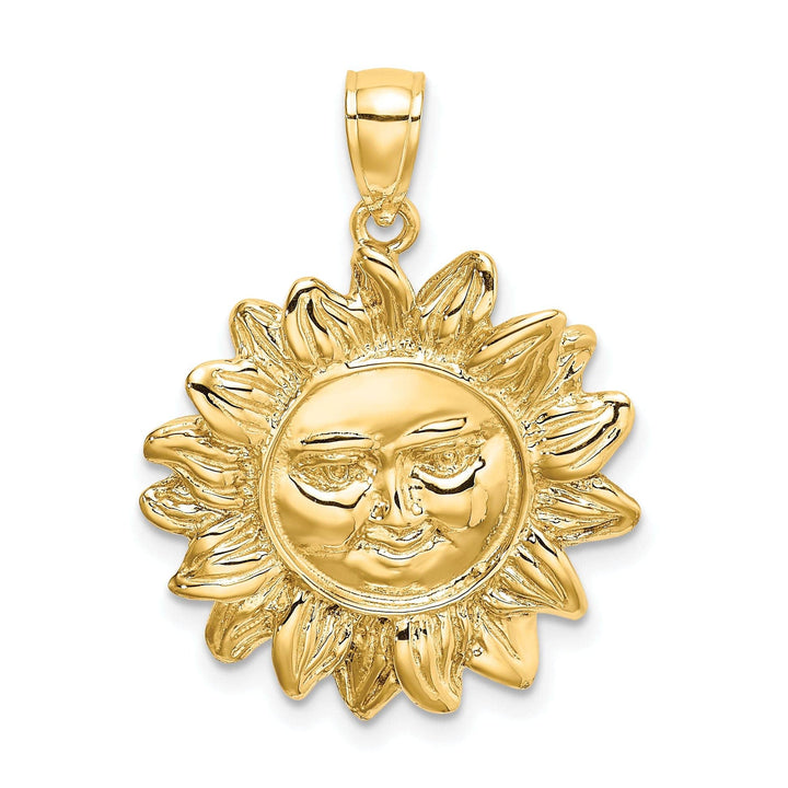 Lovely Rita's Pendants & Charms 14K Yellow Gold Polished Finish Smiling Sun Face Charm Pendant