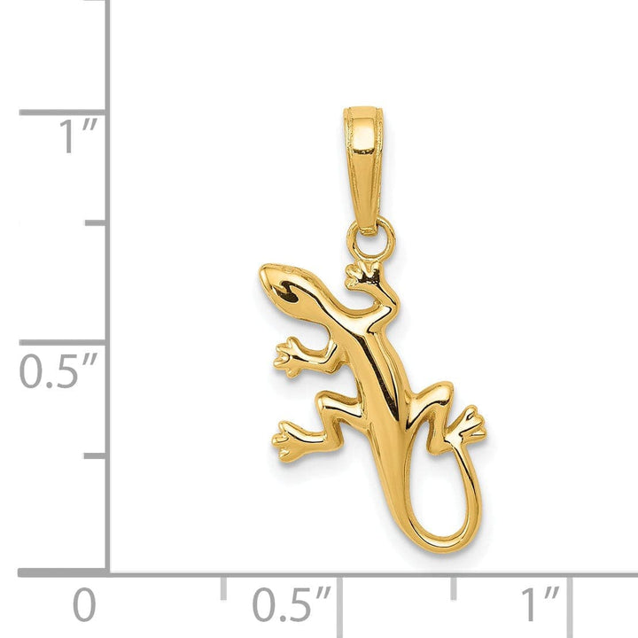 Lovely Rita's Pendants & Charms 14k Yellow Gold Polished Finish Soild Gecko Charm Pendant