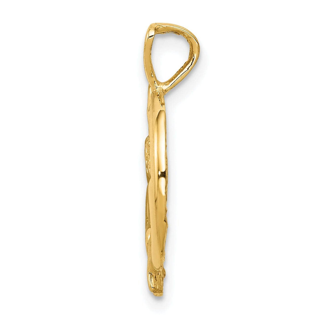 Lovely Rita's Pendants & Charms 14K Yellow Gold Polished Finish Solid Angel in Moon and Star Pendant