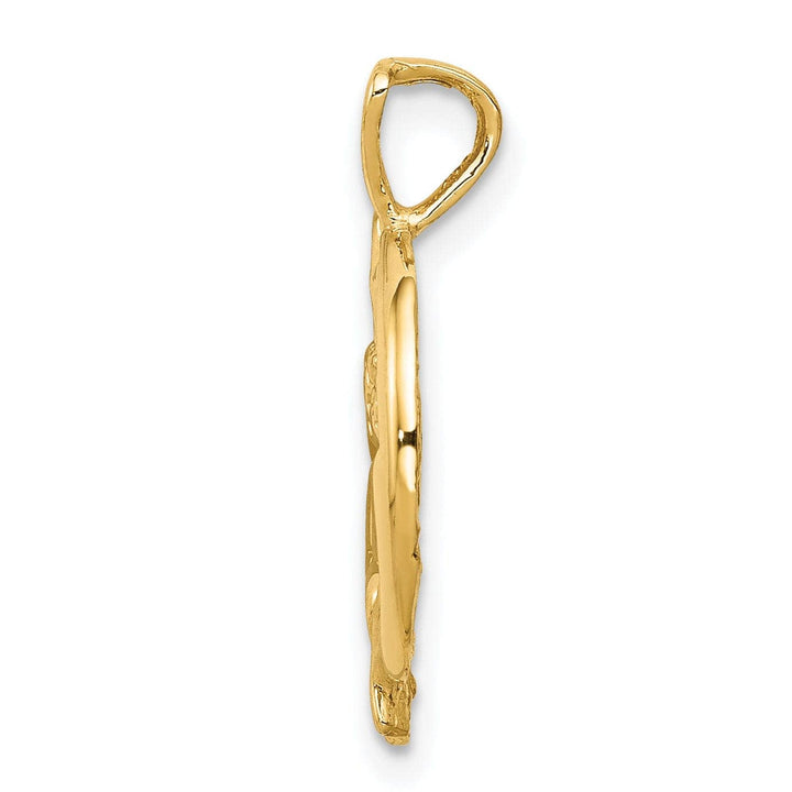 Lovely Rita's Pendants & Charms 14K Yellow Gold Polished Finish Solid Angel in Moon and Star Pendant