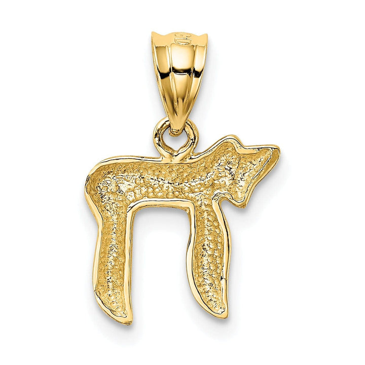 Lovely Rita's Pendants & Charms 14K Yellow Gold Polished Finish Solid Chai Design Charm Pendant