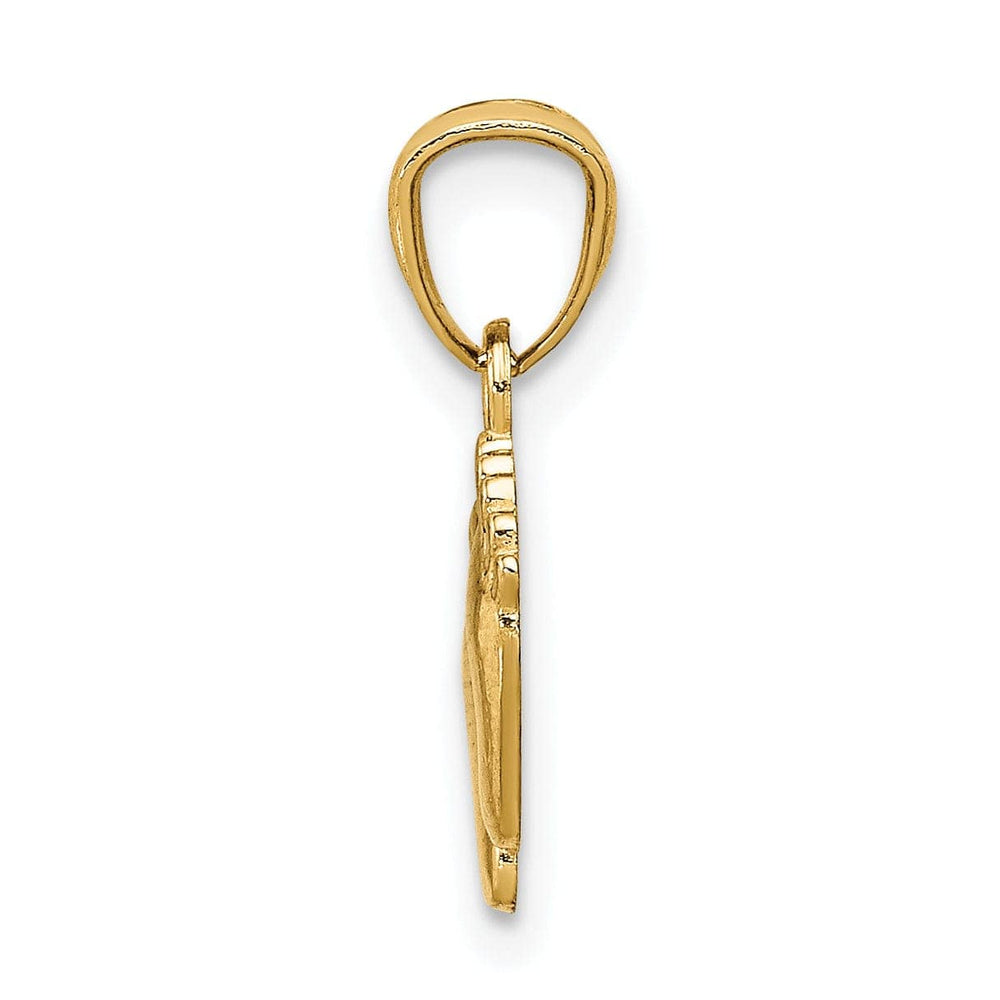 Lovely Rita's Pendants & Charms 14k Yellow Gold Polished Finish Solid Concave Small Feet Pendant