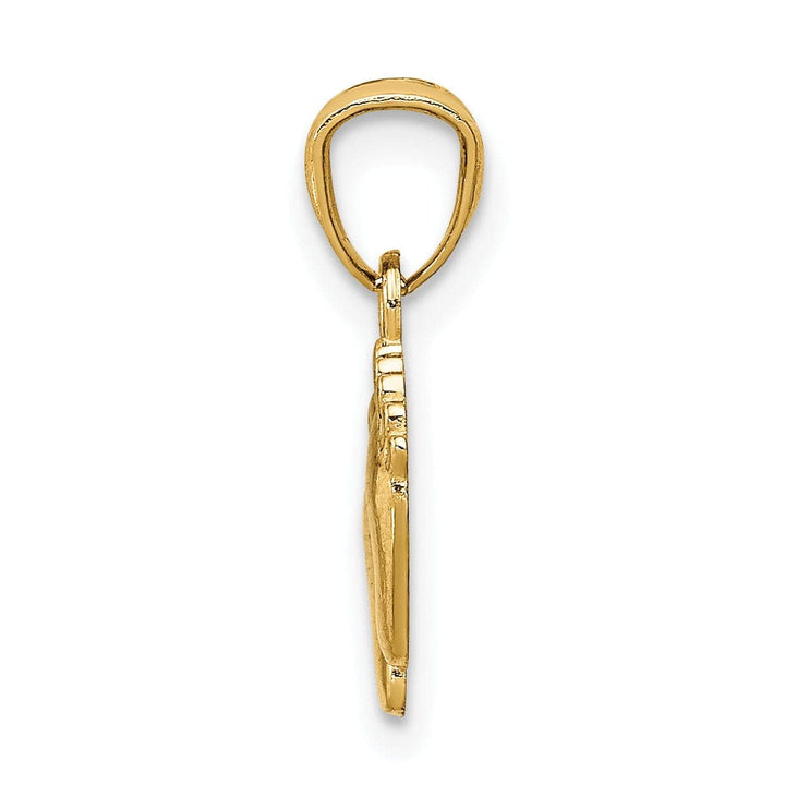 Lovely Rita's Pendants & Charms 14k Yellow Gold Polished Finish Solid Concave Small Feet Pendant