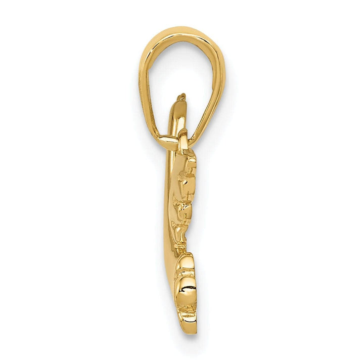 Lovely Rita's Pendants & Charms 14K Yellow Gold Polished Finish Solid Dove With Olive Branch Pendant