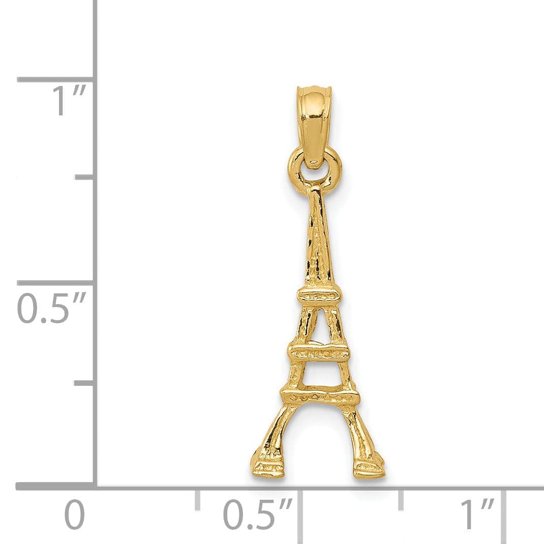 Lovely Rita's Pendants & Charms 14k Yellow Gold Polished Finish solid Eiffel Tower Charm Pendant