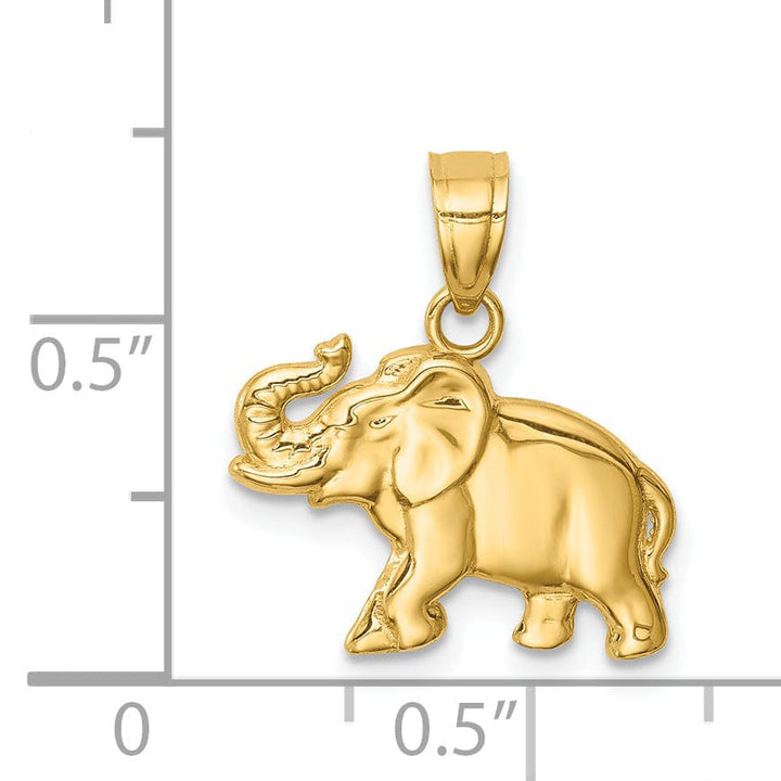 Lovely Rita's Pendants & Charms 14k Yellow Gold Polished Finish Solid Elephant Charm Pendant