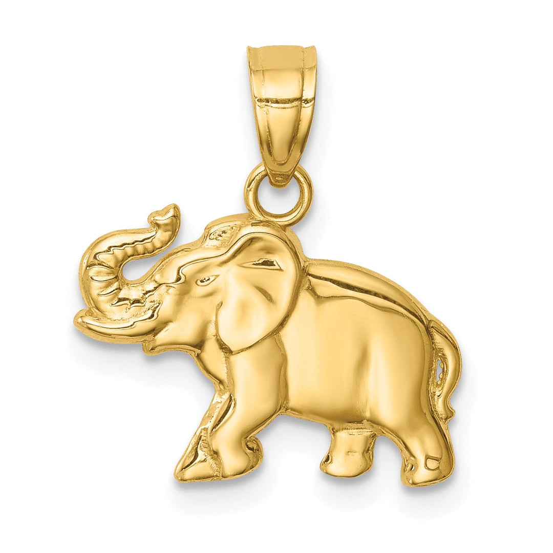 Lovely Rita's Pendants & Charms 14k Yellow Gold Polished Finish Solid Elephant Charm Pendant
